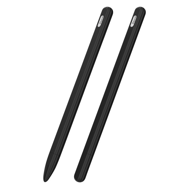 3 in 1 Striped Liquid Silicone Stylus Case with Two Tip Caps, For Apple Pencil 1, For Apple Pencil 2