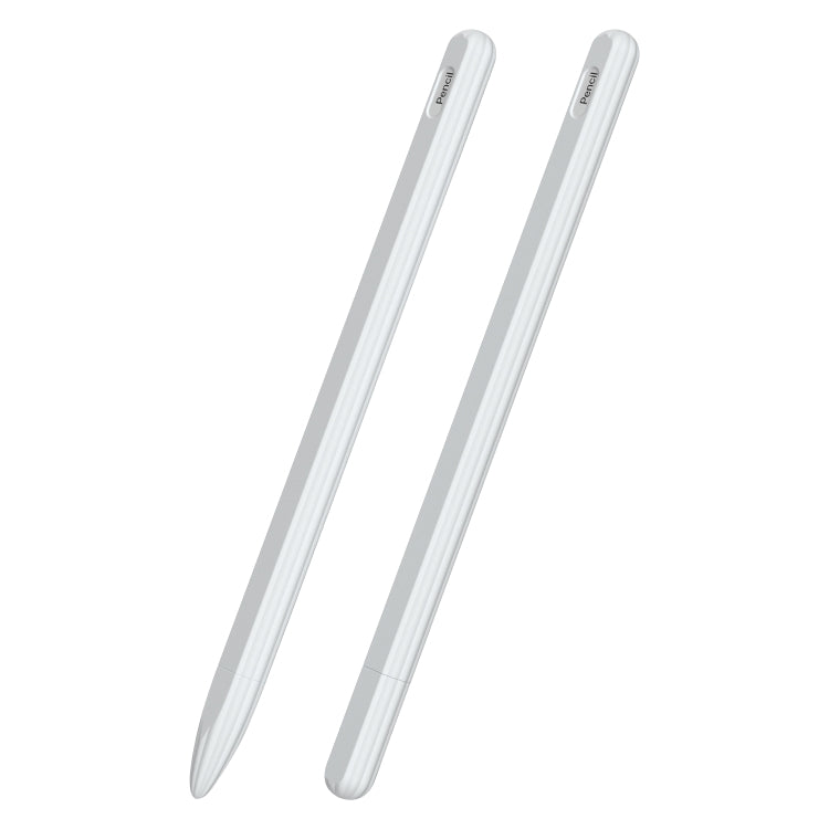 3 in 1 Striped Liquid Silicone Stylus Case with Two Tip Caps, For Apple Pencil 1, For Apple Pencil 2