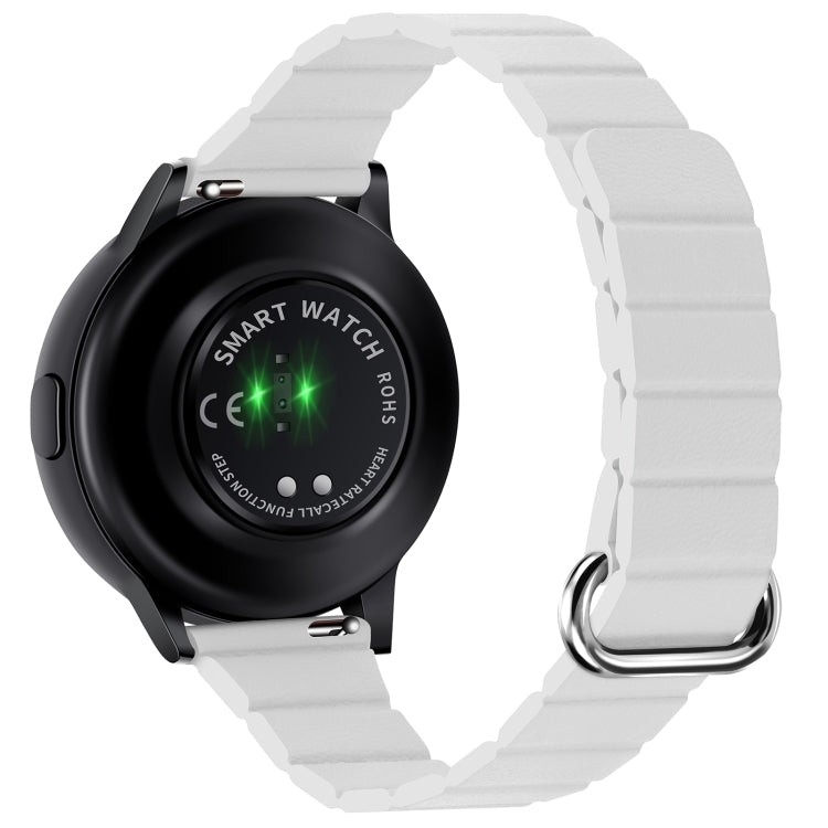 22mm Magnetic Buckle Leather Watch Band, For Samsung Galaxy Watch3 45mm