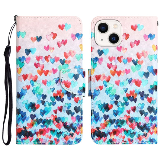 Colored Drawing Leather Phone Case, For iPhone 13