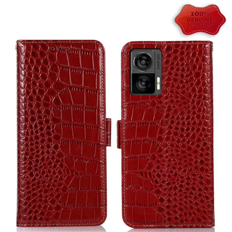 Crocodile Top Layer Cowhide Leather Phone Case, For Honor 70, For Motorola Edge 30 Lite / Edge 30 Neo, For Motorola Edge 2022, For Motorola Moto S30 Pro, For Motorola Moto X30 Pro 5G / Edge 30 Ultra 5G, For Nokia G400, For Sony Xperia 5 IV