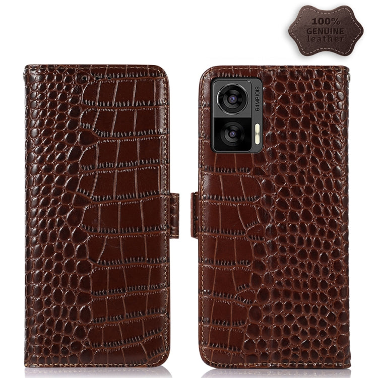 Crocodile Top Layer Cowhide Leather Phone Case, For Honor 70, For Motorola Edge 30 Lite / Edge 30 Neo, For Motorola Edge 2022, For Motorola Moto S30 Pro, For Motorola Moto X30 Pro 5G / Edge 30 Ultra 5G, For Nokia G400, For Sony Xperia 5 IV