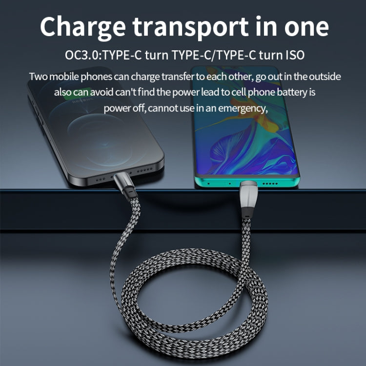 3A USB-C/Type-C to 8 Pin Elbow Fast Charge Data Cable, 3A Type-C to 8 Pin 1.2m, 3A Type-C to 8 Pin 2m