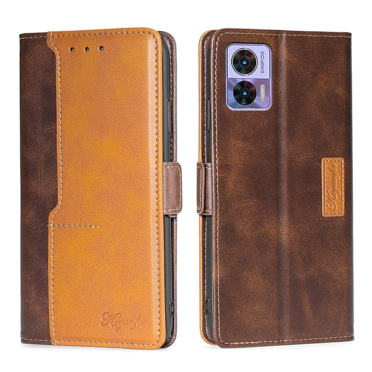 Contrast Color Side Buckle Leather Phone Case