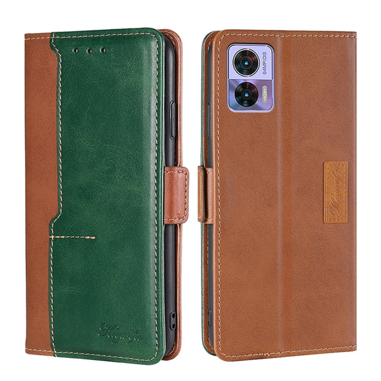 Contrast Color Side Buckle Leather Phone Case