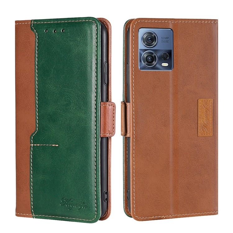 Contrast Color Side Buckle Leather Phone Case