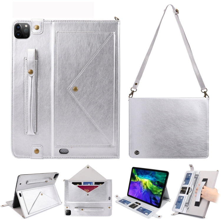 Envelope Horizontal Flip PU Leather Case with Card Slots & Pen Slots & Holder & Wallet & Photo Frame & Shoulder Strap, For iPad Pro 11 2021 / 2020, For iPad Pro 12.9 2021 / 2020