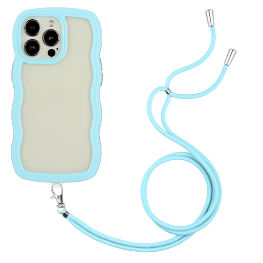Lanyard Candy Color Wave TPU Clear PC Phone Case, For iPhone 15 Pro Max, For iPhone 15 Pro, For iPhone 15 Plus, For iPhone 15
