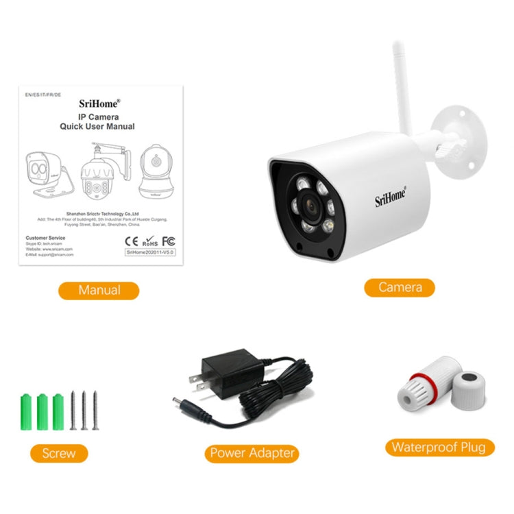 SriHome SH034C 4.0MP AI Humanoid Tracking WiFi Outdoor Surveillance Camera, SH034C