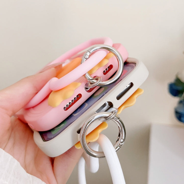 Wave Edge Big Duck Silicone Phone Case with Wristband, For iPhone 13 mini, For iPhone 13, For iPhone 13 Pro, For iPhone 13 Pro Max