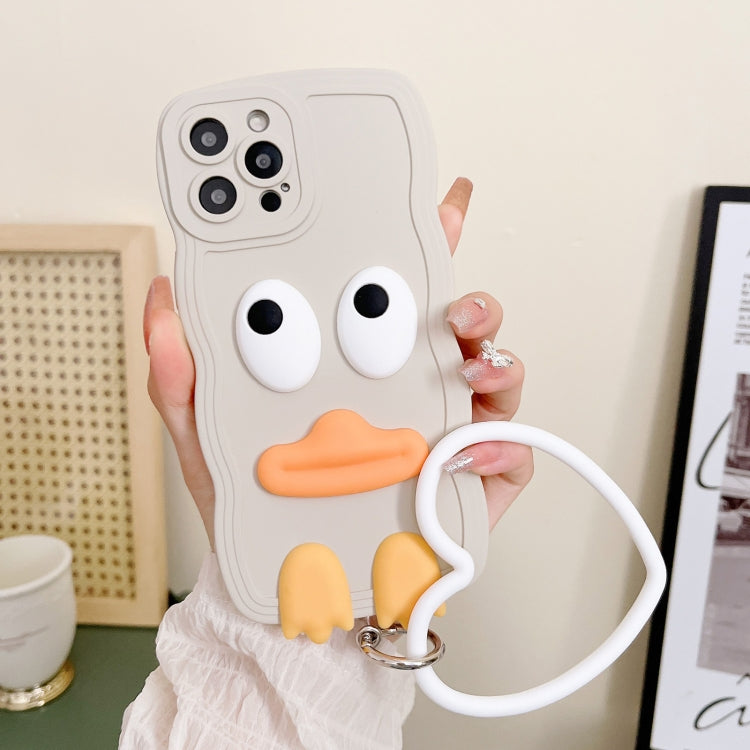 Wave Edge Big Duck Silicone Phone Case with Wristband, For iPhone 13 mini, For iPhone 13, For iPhone 13 Pro, For iPhone 13 Pro Max