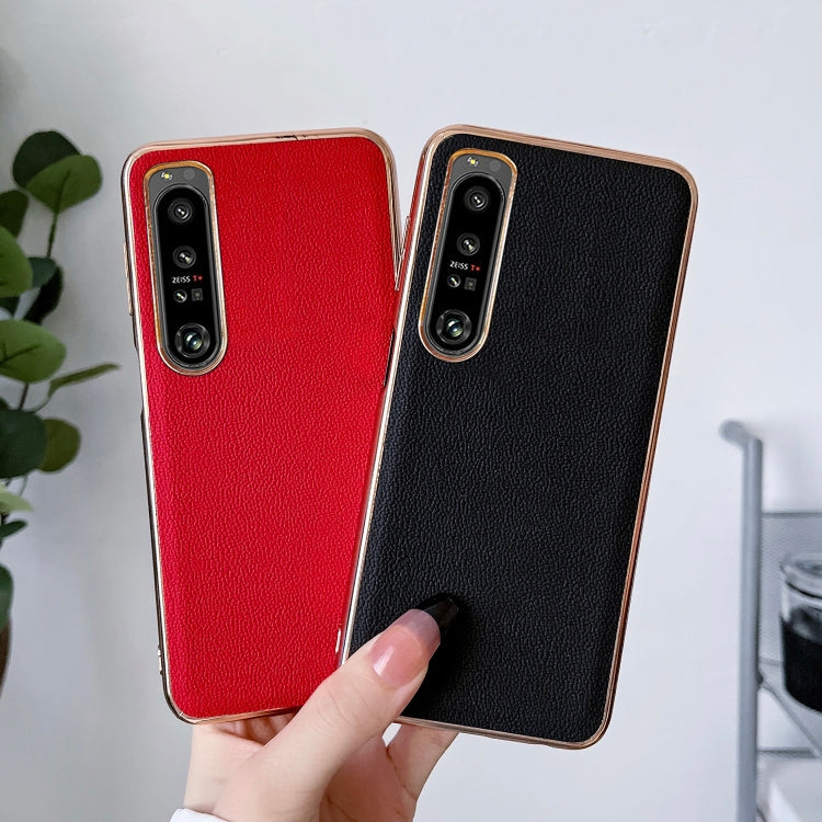 Genuine Leather Luolai Series Nano Plating Phone Case