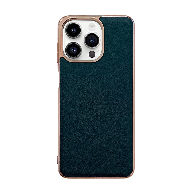 Waves Series Nano Electroplating Genuine Leather Phone Case, For iPhone 14 Pro Max