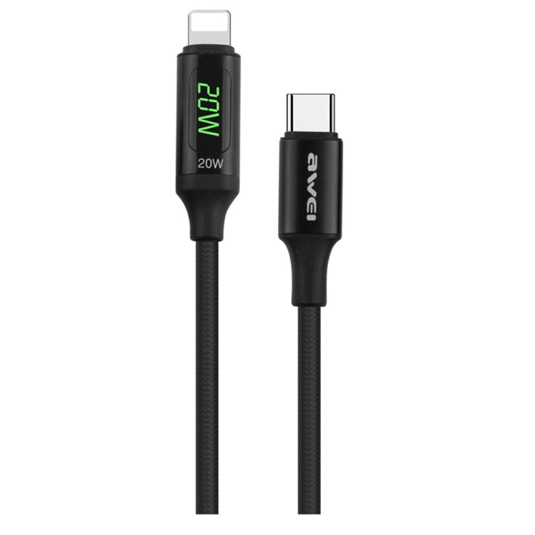 awei CL-123L 1m USB-C / Type-C to 8Pin Digital Display Data Fast Charging Cable, CL-123L