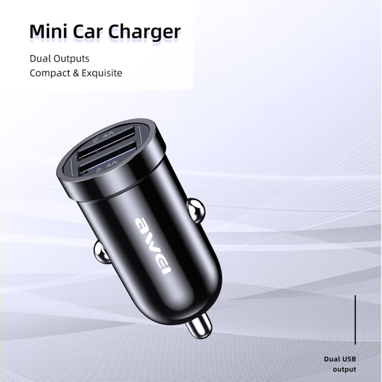 awei C-826 Mini Dual USB 2.4A Car Charger, C-826