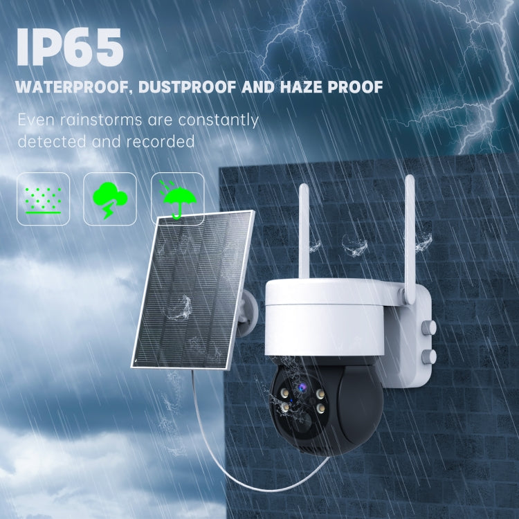 T34 2MP HD IP66 Waterproof Wireless WiFi Solar Camera, T34 White, T34 Black