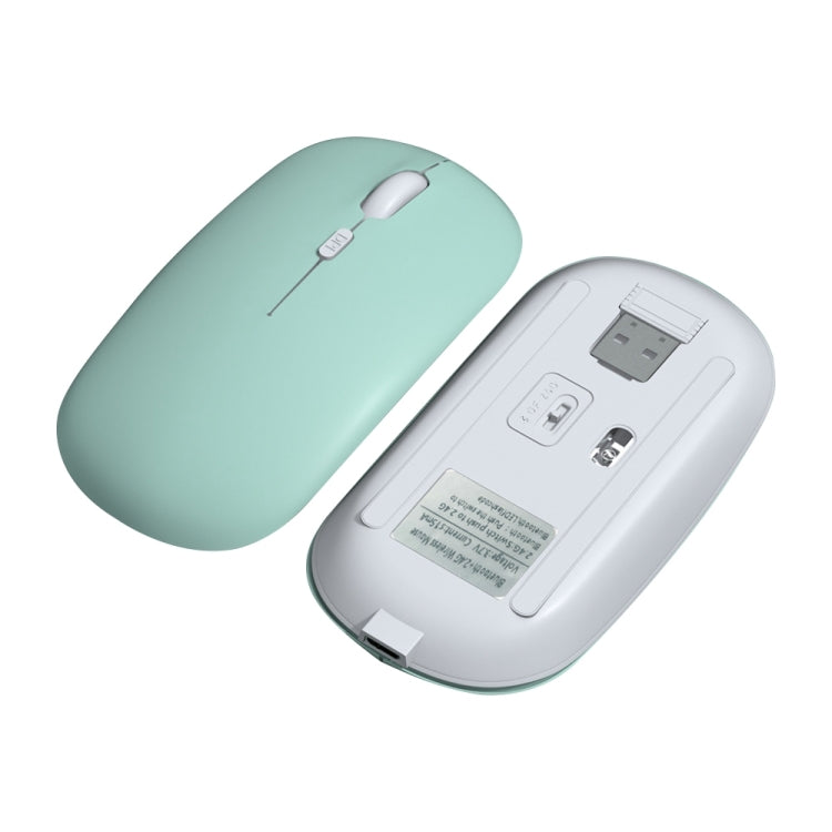 1600dpi Bluetooth 2.4G Wireless Dual Mode Mouse, Bluetooth + 2.4G(White), Bluetooth + 2.4G(Black), Bluetooth + 2.4G(Pink), Bluetooth + 2.4G(Purple), Bluetooth + 2.4G(Yellow), Bluetooth + 2.4G(Blue), Bluetooth + 2.4G(Mint Green)