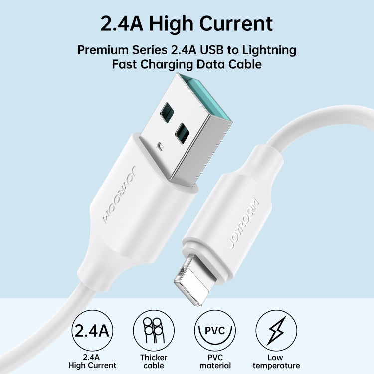 JOYROOM S-UL012A9 2.4A USB to 8 Pin Fast Charging Data Cable, 2m, 1m, 0.25m