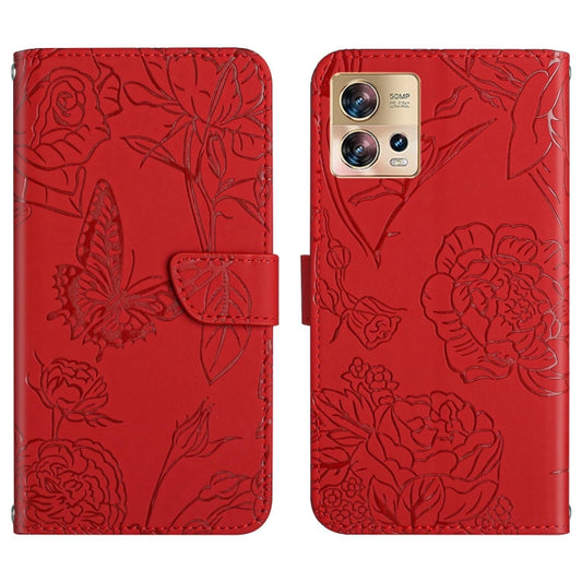 HT03 Skin Feel Butterfly Embossed Flip Leather Phone Case