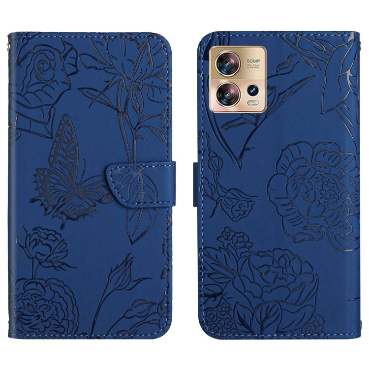 HT03 Skin Feel Butterfly Embossed Flip Leather Phone Case