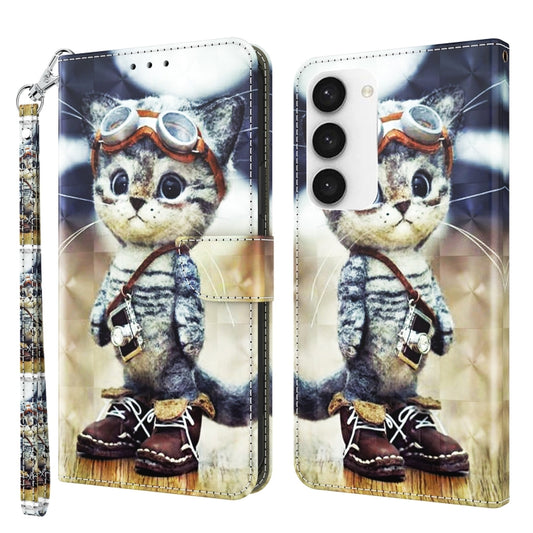 3D Painted Leather Phone Case, For Samsung Galaxy S23 5G, For Samsung Galaxy S23+ 5G, For Samsung Galaxy S23 Ultra