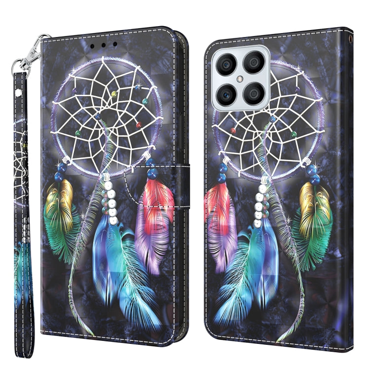 3D Painted Leather Phone Case, For Honor X8 4G, For Honor 50