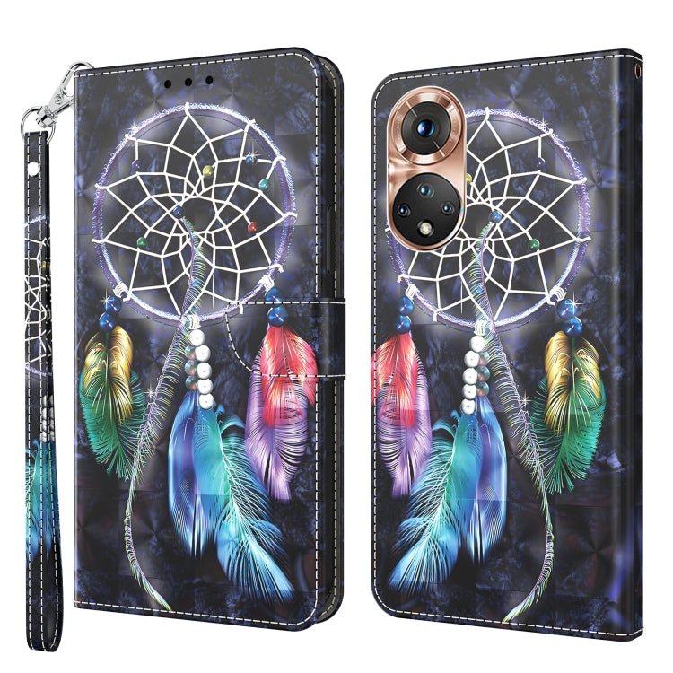 3D Painted Leather Phone Case, For Honor X8 4G, For Honor 50