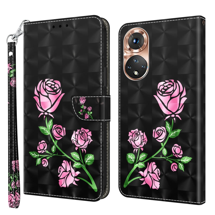 3D Painted Leather Phone Case, For Honor X8 4G, For Honor 50