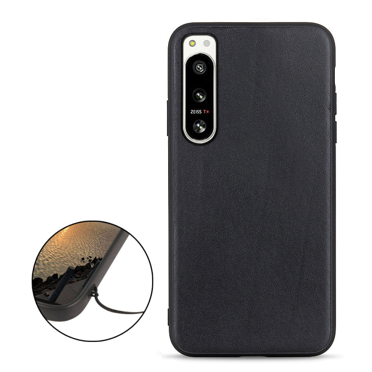 Accurate Hole Lambskin Texture Genuine Leather Phone Case, For Sony Xperia 5 IV