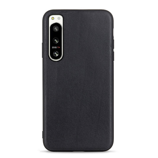 Accurate Hole Lambskin Texture Genuine Leather Phone Case, For Sony Xperia 5 IV