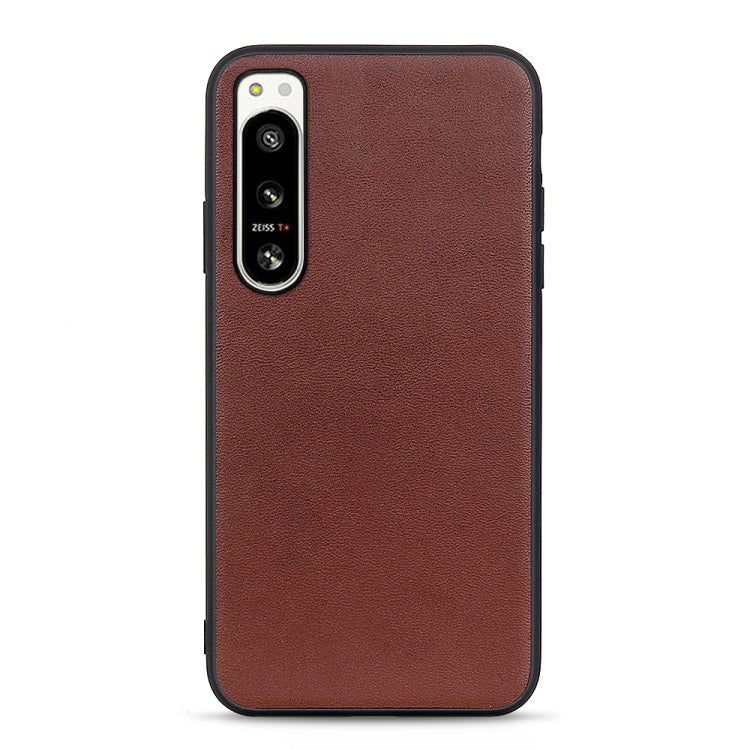 Accurate Hole Lambskin Texture Genuine Leather Phone Case, For Sony Xperia 5 IV