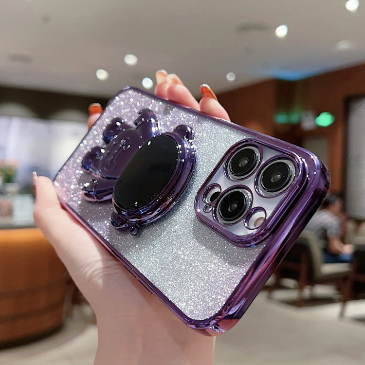 Astronaut Holder Gradient Glitter Powder Phone Case, For iPhone 14, For iPhone 14 Plus, For iPhone 14 Pro