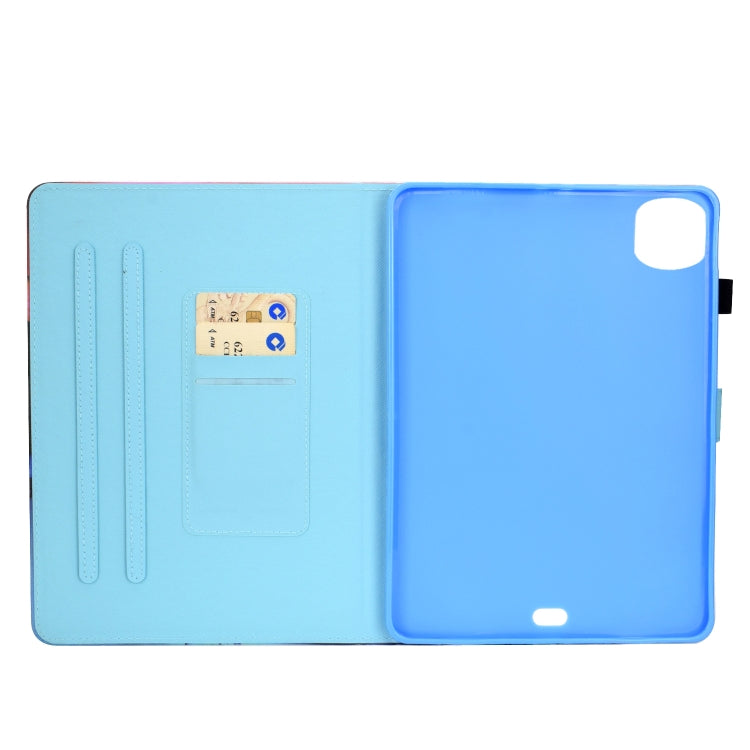 Sewing Thread Horizontal Painted Flat Leather Case with Sleep Function & Pen Cover & Anti Skid Strip & Card Slot & Holder, For iPad Pro 11 (2020)