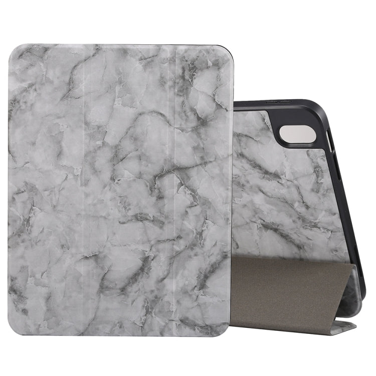 Three-fold Marble Texture Protective Tablet Case with Pen Slot, For iPad 10th Gen 10.9 2022