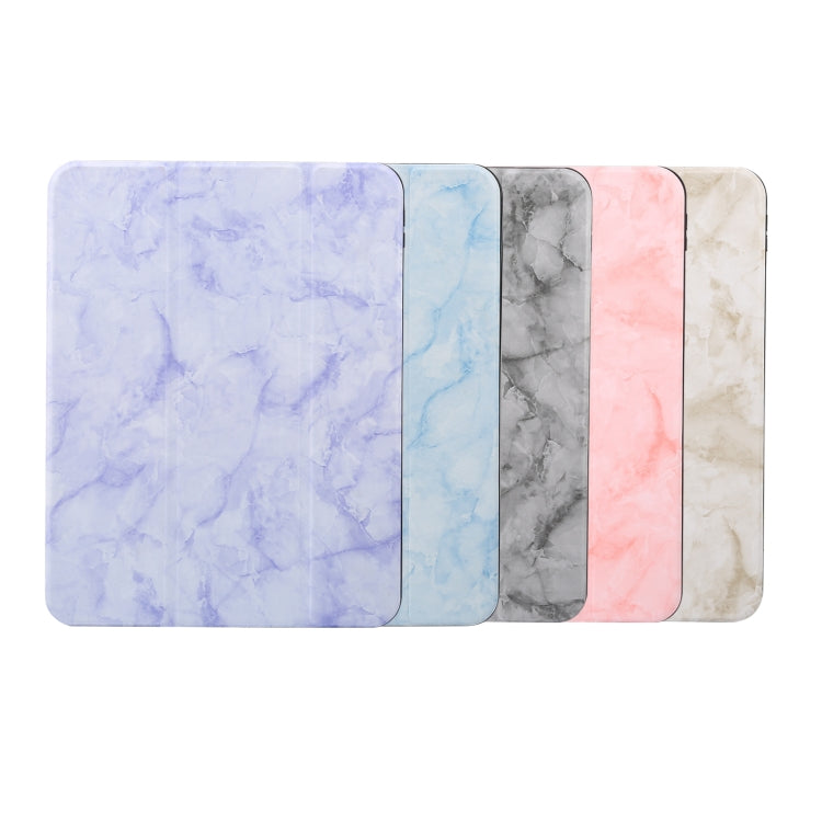 Three-fold Marble Texture Protective Tablet Case with Pen Slot, For iPad 10th Gen 10.9 2022