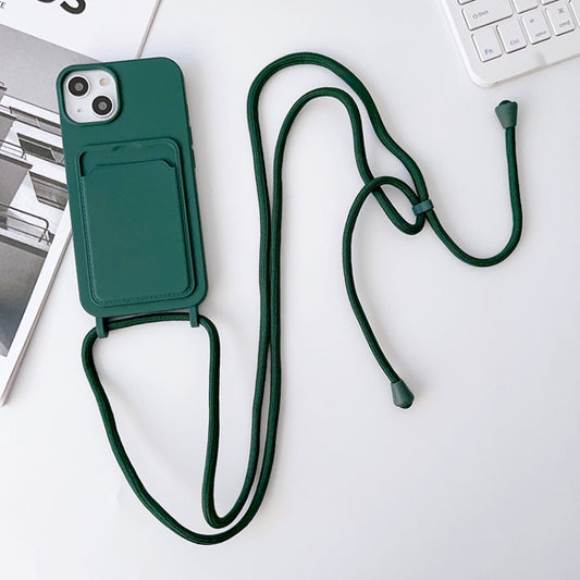 Crossbody Lanyard Elastic Silicone Card Holder Phone Case, For iPhone 11 Pro