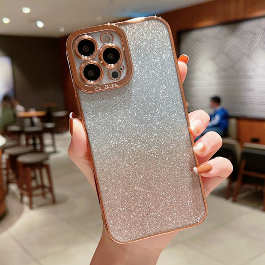 High Transparent Gradient Color Glitter TPU Phone Case, For iPhone 11 Pro Max, For iPhone 11 Pro