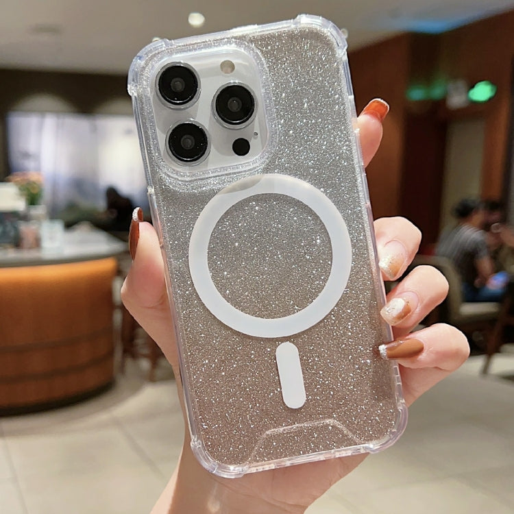 MagSafe Gradient Color Glitter Acrylic Shockproof Phone Case, For iPhone 11 Pro Max, For iPhone 11 Pro, For iPhone 11