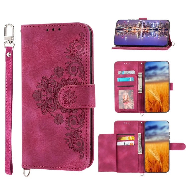 Skin-feel Flowers Embossed Wallet Leather Phone Case, Series 1