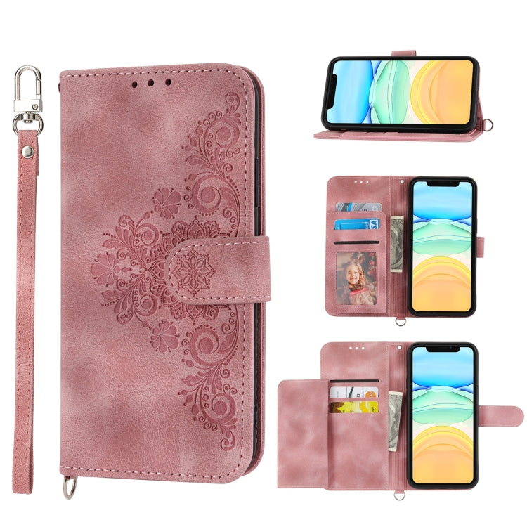 Skin-feel Flowers Embossed Wallet Leather Phone Case, Series 1