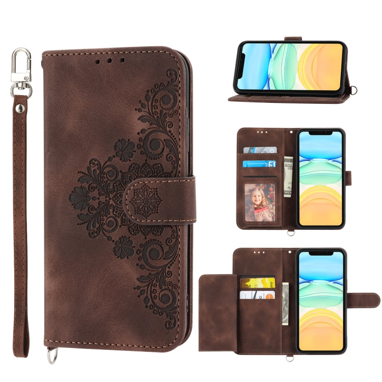 Skin-feel Flowers Embossed Wallet Leather Phone Case, Series 1