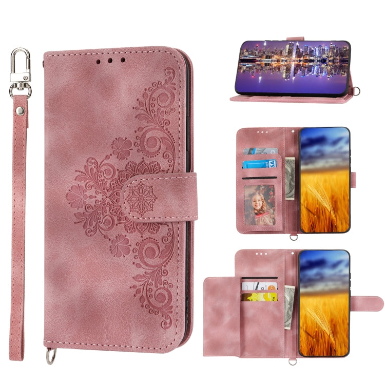 Skin-feel Flowers Embossed Wallet Leather Phone Case, Series 1