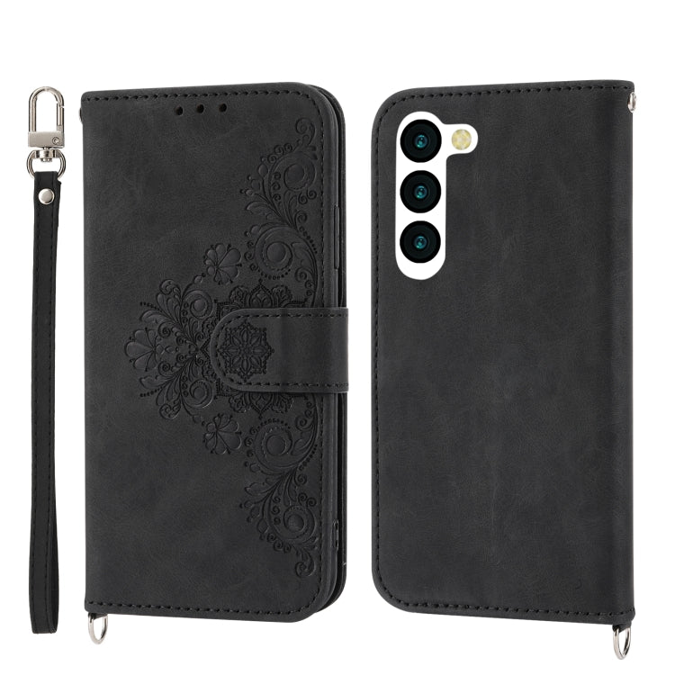 Skin-feel Flowers Embossed Wallet Leather Phone Case, Series 1