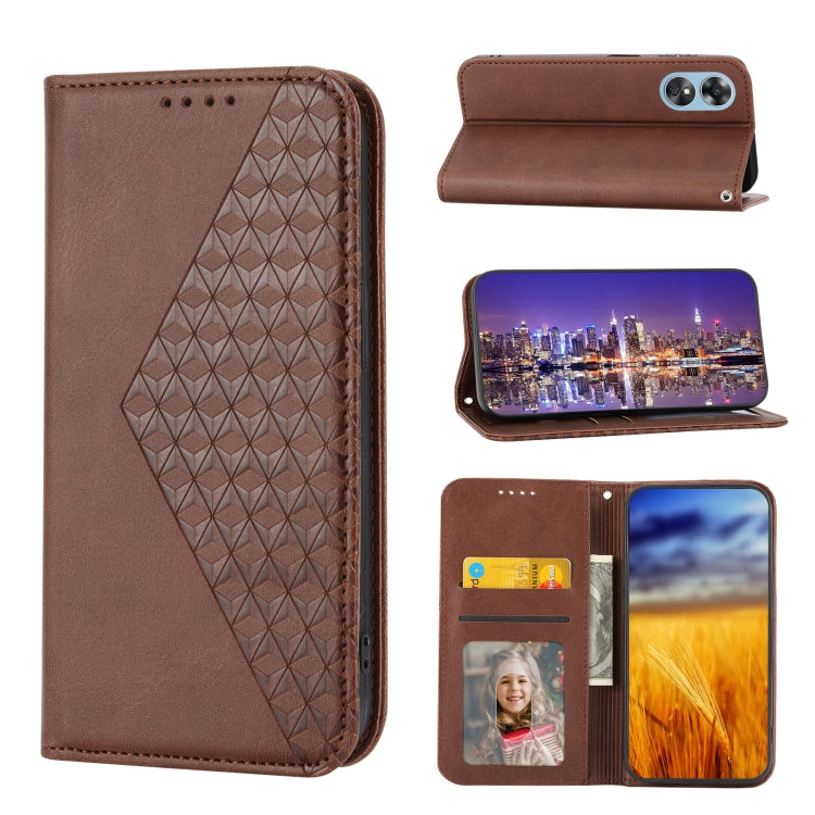 Cubic Grid Calf Texture Magnetic Leather Phone Case, For Sony Xperia 5 IV, For OPPO A17 4G, For Samsung Galaxy S23 5G, For Samsung Galaxy S23+ 5G, For Samsung Galaxy S23 Ultra 5G