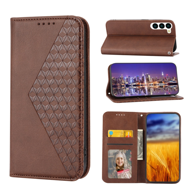 Cubic Grid Calf Texture Magnetic Leather Phone Case, For Sony Xperia 5 IV, For OPPO A17 4G, For Samsung Galaxy S23 5G, For Samsung Galaxy S23+ 5G, For Samsung Galaxy S23 Ultra 5G