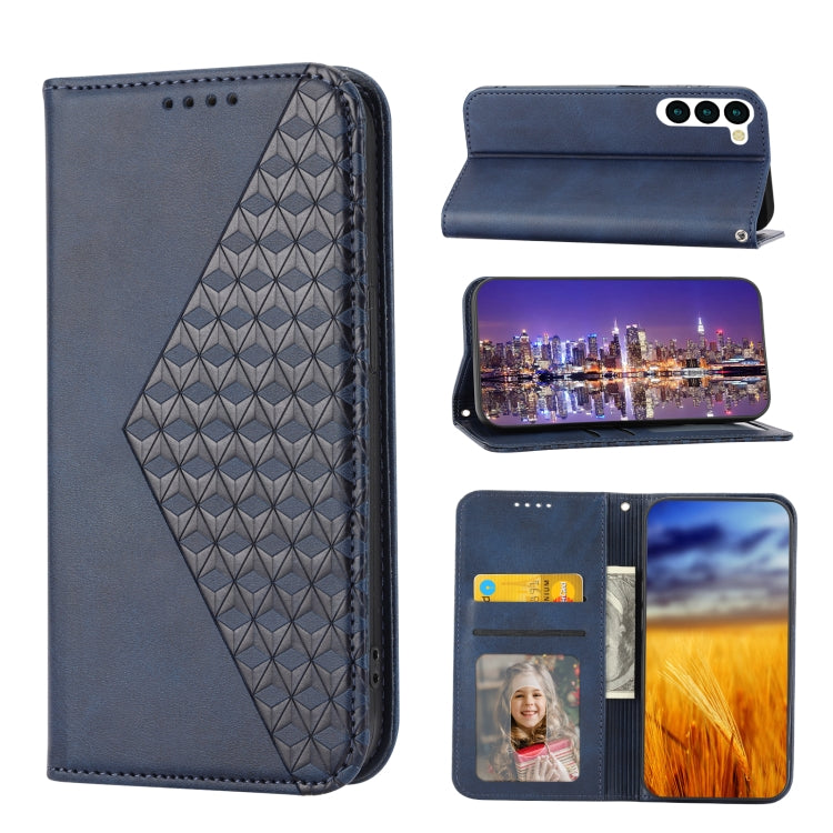 Cubic Grid Calf Texture Magnetic Leather Phone Case, For Sony Xperia 5 IV, For OPPO A17 4G, For Samsung Galaxy S23 5G, For Samsung Galaxy S23+ 5G, For Samsung Galaxy S23 Ultra 5G