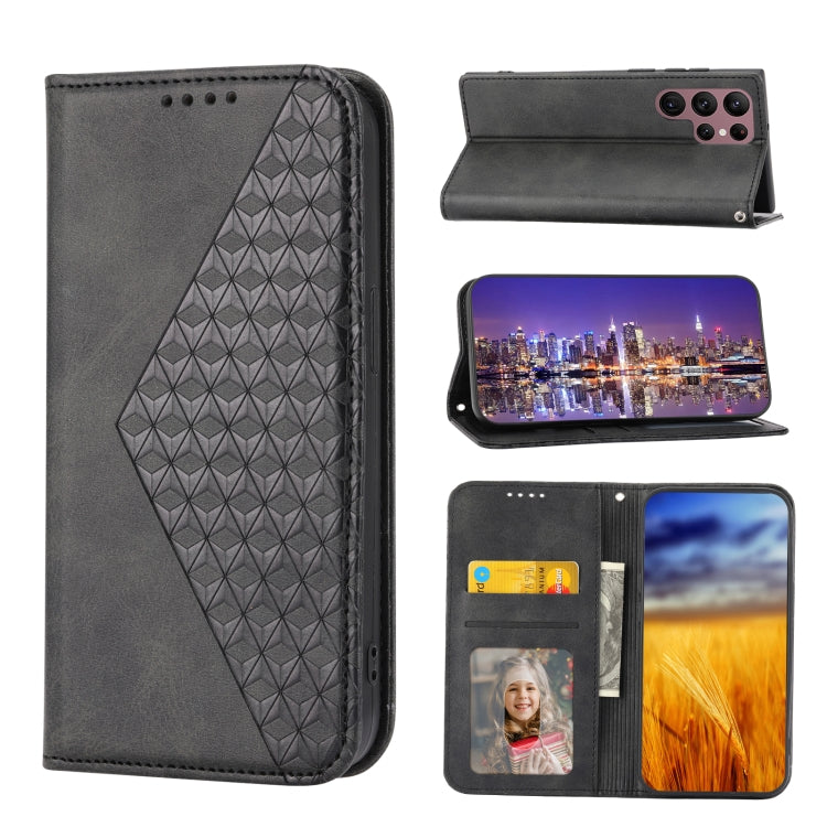 Cubic Grid Calf Texture Magnetic Leather Phone Case, For Sony Xperia 5 IV, For OPPO A17 4G, For Samsung Galaxy S23 5G, For Samsung Galaxy S23+ 5G, For Samsung Galaxy S23 Ultra 5G