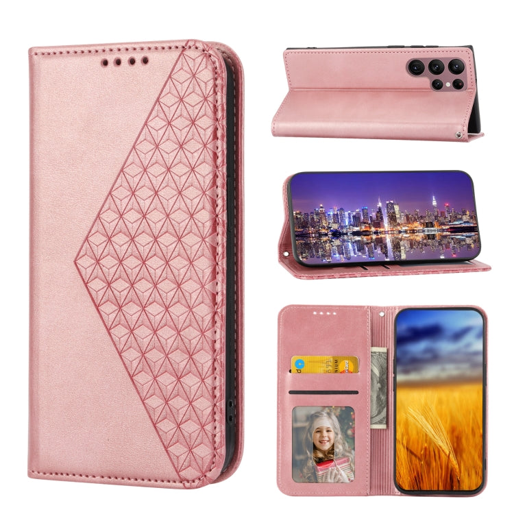 Cubic Grid Calf Texture Magnetic Leather Phone Case, For Sony Xperia 5 IV, For OPPO A17 4G, For Samsung Galaxy S23 5G, For Samsung Galaxy S23+ 5G, For Samsung Galaxy S23 Ultra 5G