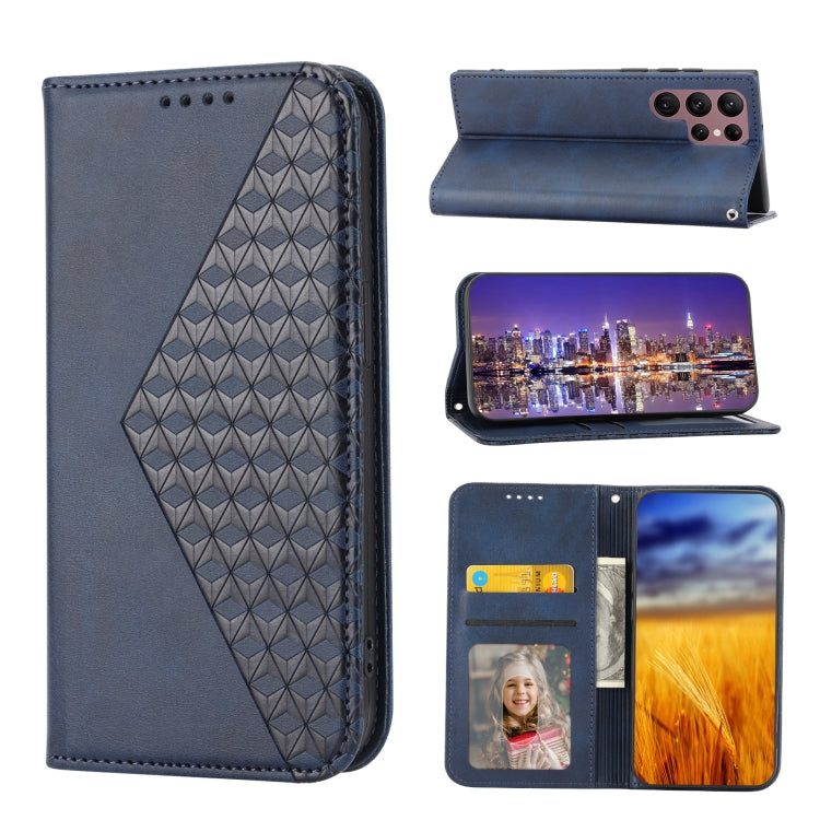 Cubic Grid Calf Texture Magnetic Leather Phone Case, For Sony Xperia 5 IV, For OPPO A17 4G, For Samsung Galaxy S23 5G, For Samsung Galaxy S23+ 5G, For Samsung Galaxy S23 Ultra 5G