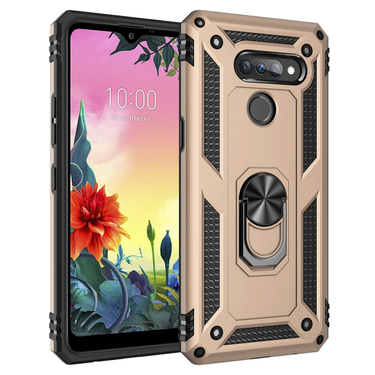 Shockproof TPU + PC Protective Case with 360 Degree Rotating Holder, For LG K50S